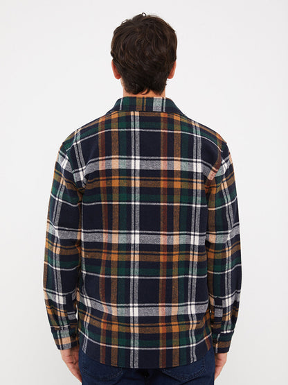 Regular Fit Long Sleeve Plaid Men's Lumberjack Shirt Jacket