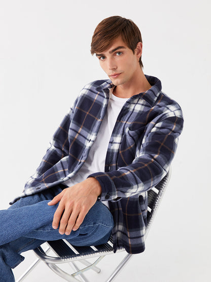 Comfortable Fit Long Sleeve Plaid Men's Shirt Jacket