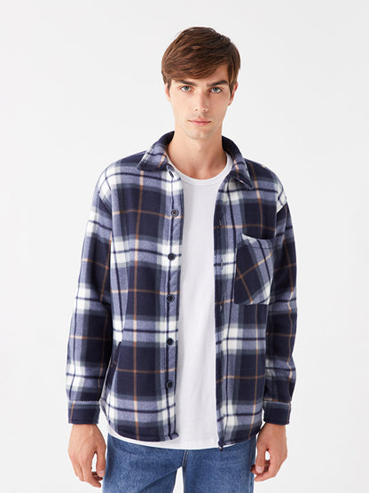 Comfortable Fit Long Sleeve Plaid Men's Shirt Jacket