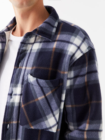 Comfortable Fit Long Sleeve Plaid Men's Shirt Jacket