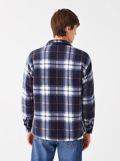 Comfortable Fit Long Sleeve Plaid Men's Shirt Jacket