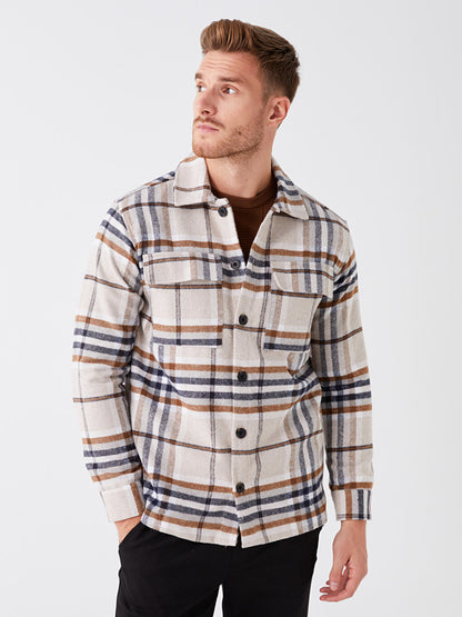 Regular Fit Long Sleeve Plaid Men's Lumberjack Shirt Jacket