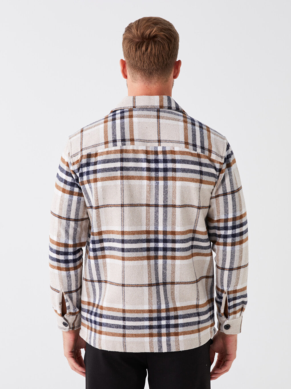 Regular Fit Long Sleeve Plaid Men's Lumberjack Shirt Jacket