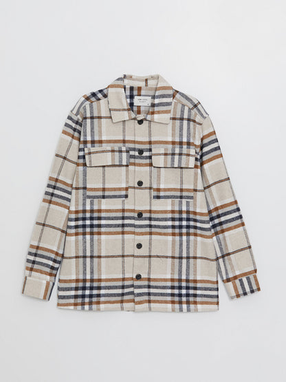 Regular Fit Long Sleeve Plaid Men's Lumberjack Shirt Jacket