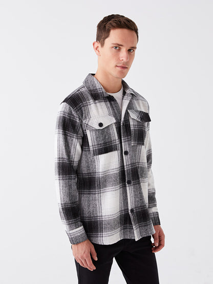 Regular Fit Long Sleeve Plaid Men's Lumberjack Shirt Jacket