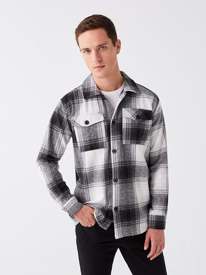 Regular Fit Long Sleeve Plaid Men's Lumberjack Shirt Jacket