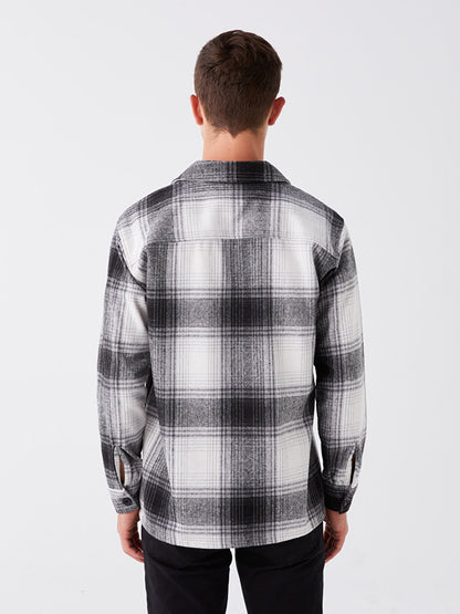 Regular Fit Long Sleeve Plaid Men's Lumberjack Shirt Jacket