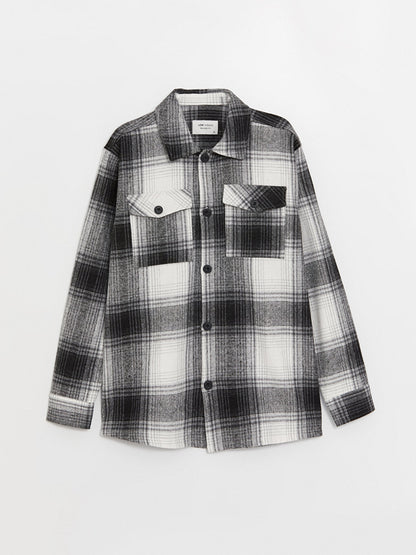 Regular Fit Long Sleeve Plaid Men's Lumberjack Shirt Jacket