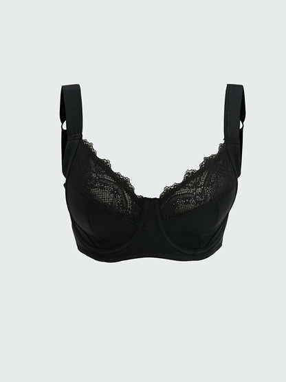 Underwire, Unpadded, Lace Detailed Supporting Bra