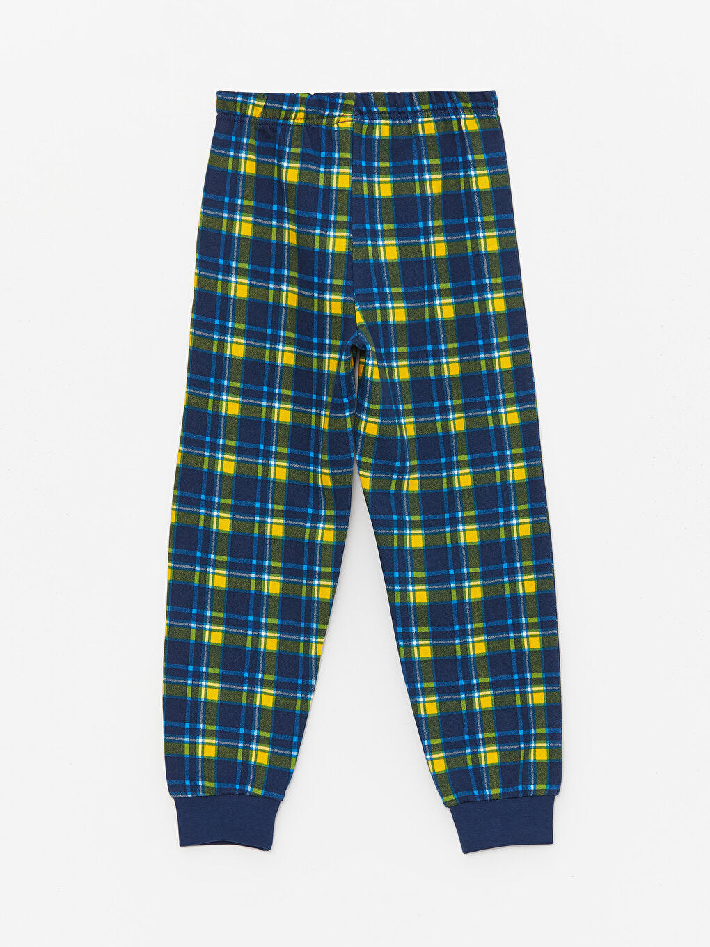 Crew Neck Plaid Long Sleeve Boys Pajama Set