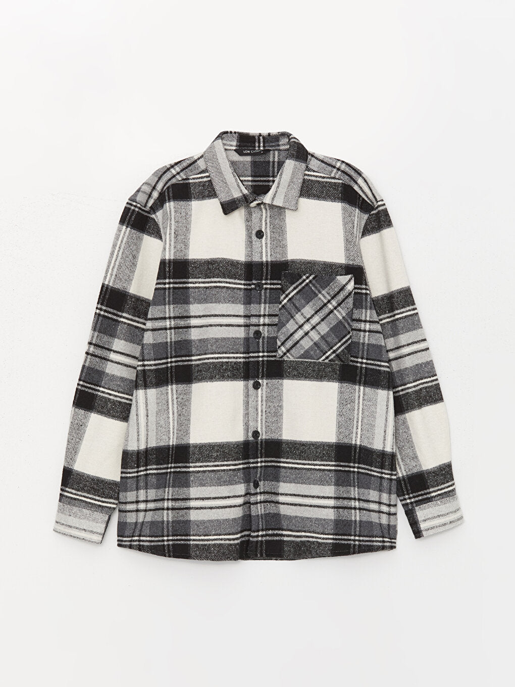 Regular Fit Long Sleeve Plaid Men's Shirt Jacket