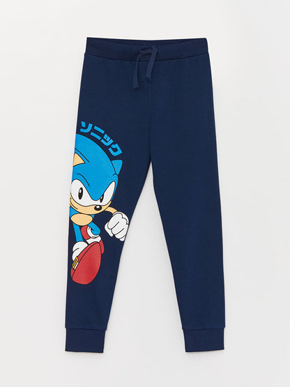 Elastic Waist Sonic Printed Boys' Jogger Sweatpants