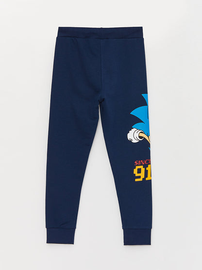 Elastic Waist Sonic Printed Boys' Jogger Sweatpants