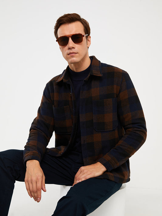 Comfortable Fit Long Sleeve Plaid Men's Lumberjack Shirt Jacket