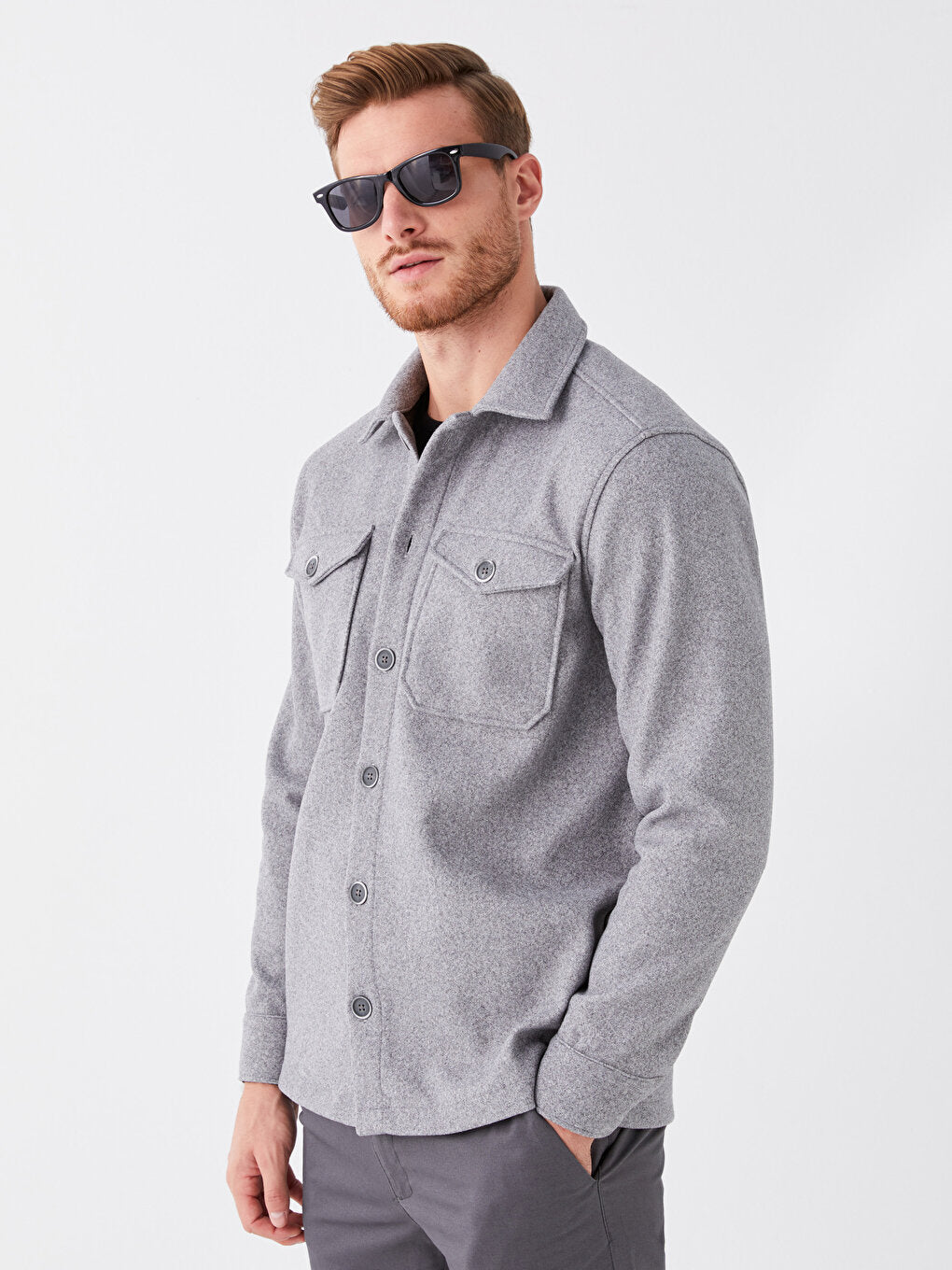 Comfortable Fit Long Sleeve Men's Shirt Jacket