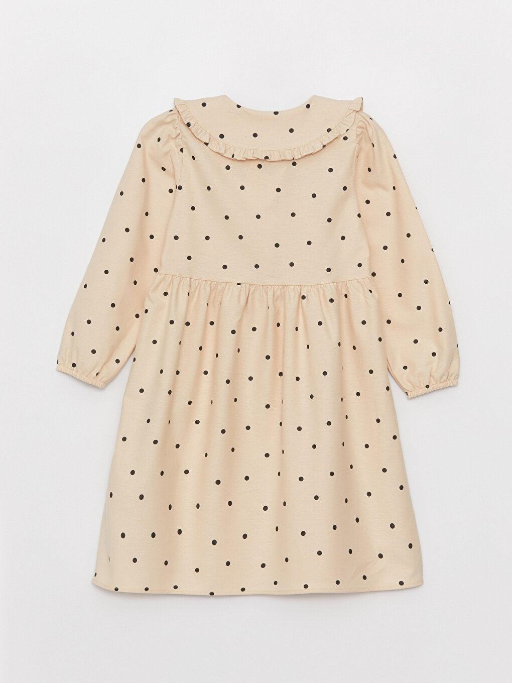 Baby Collar Polka Dot Long Sleeve Girl's Dress