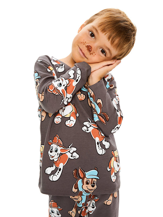 Crew Neck Long Sleeve Paw Patrol Printed Baby Boy Pajama Set