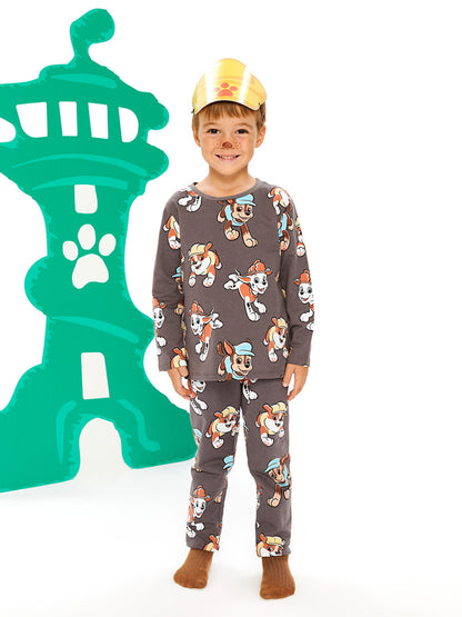 Crew Neck Long Sleeve Paw Patrol Printed Baby Boy Pajama Set