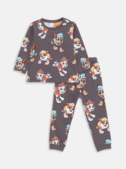 Crew Neck Long Sleeve Paw Patrol Printed Baby Boy Pajama Set