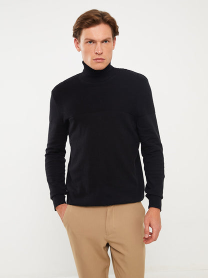 Turtleneck Long Sleeve Men's Knitwear Sweater