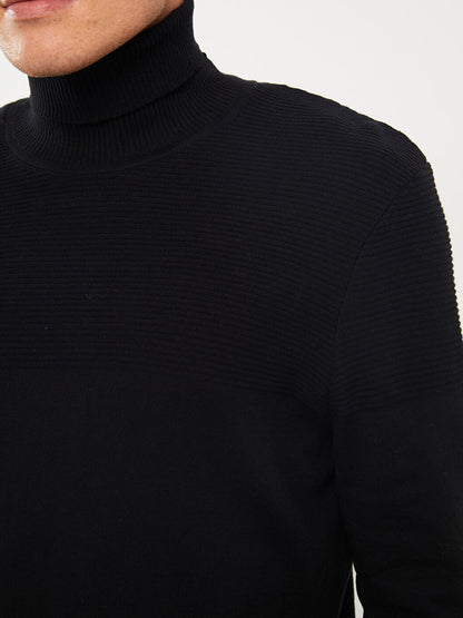 Turtleneck Long Sleeve Men's Knitwear Sweater