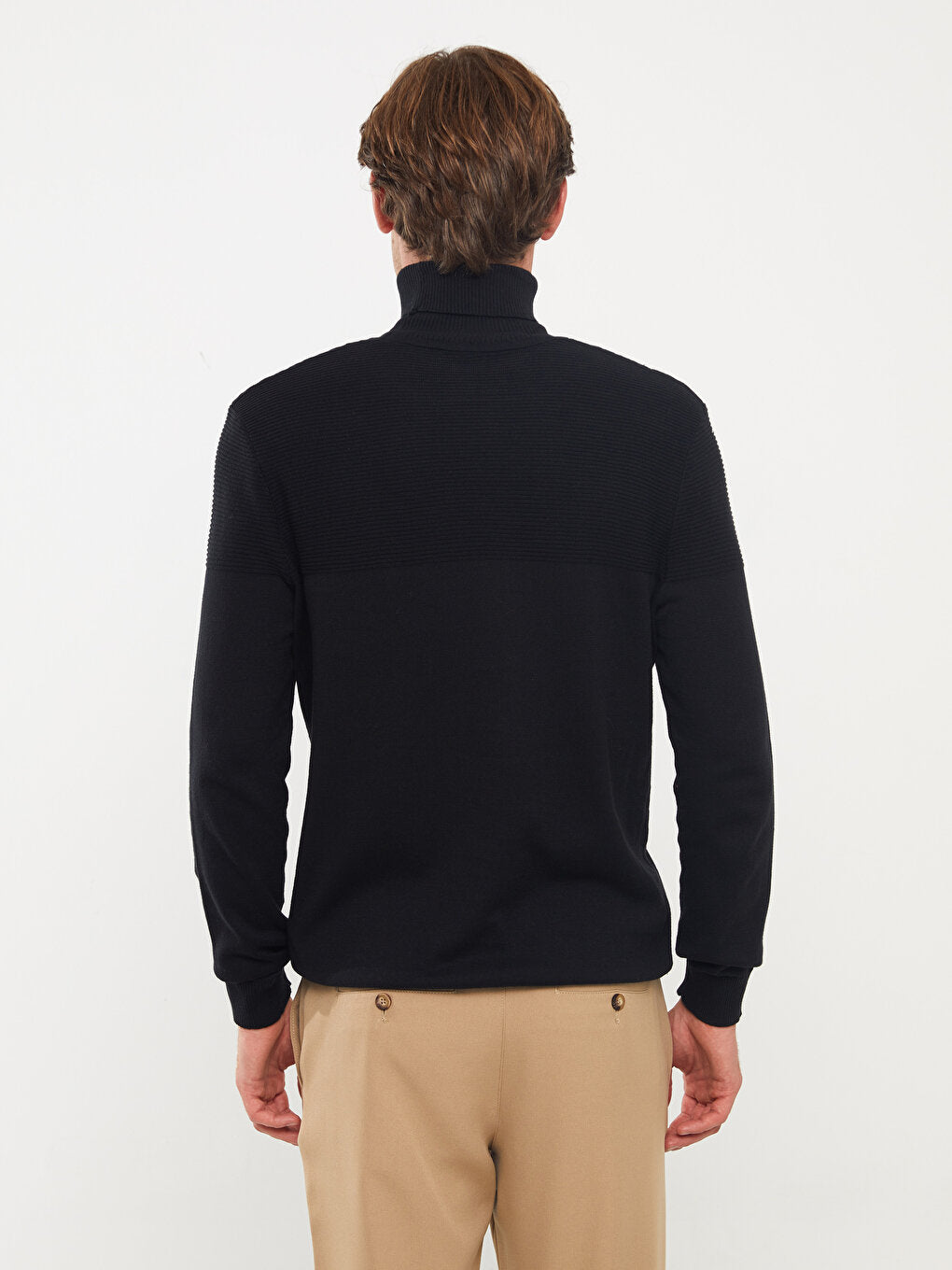 Turtleneck Long Sleeve Men's Knitwear Sweater