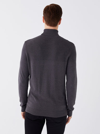 Turtleneck Long Sleeve Men's Knitwear Sweater