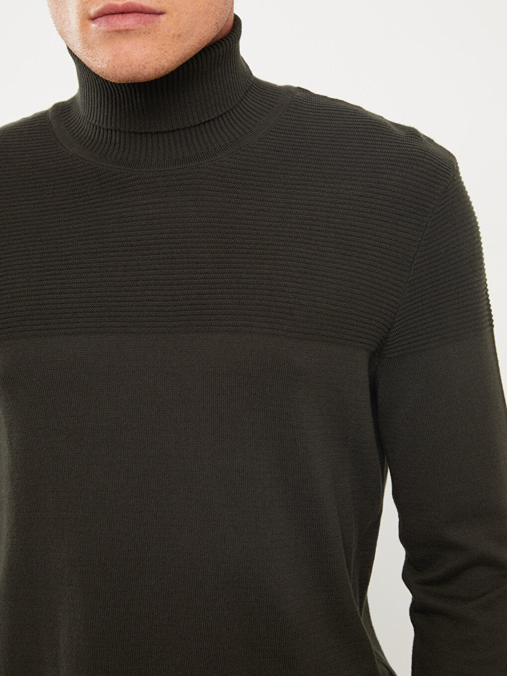 Turtleneck Long Sleeve Men's Knitwear Sweater