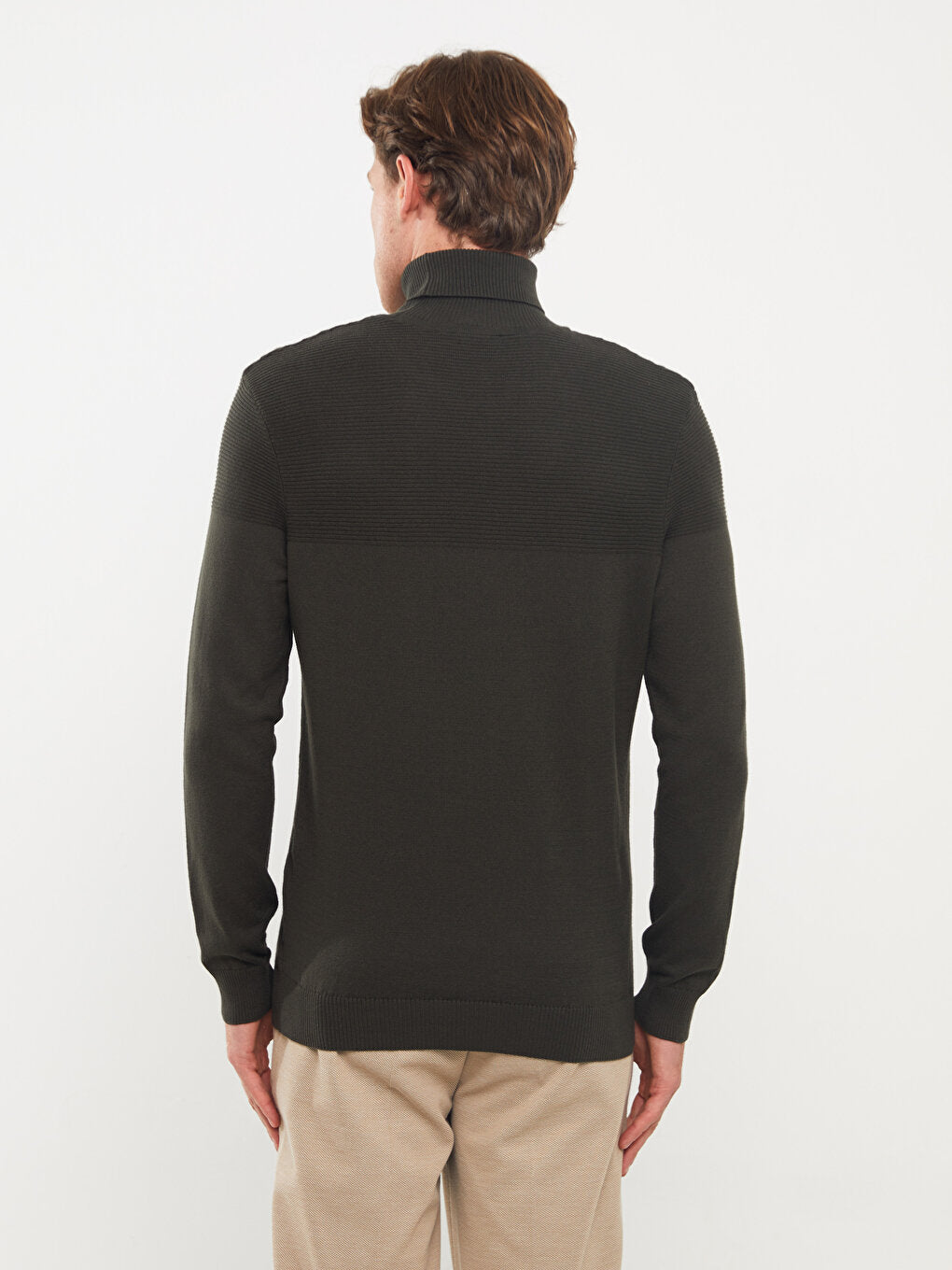 Turtleneck Long Sleeve Men's Knitwear Sweater