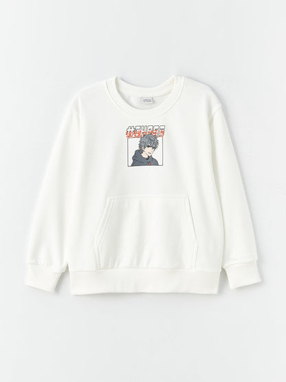 Comfortable Crew Neck Printed Boy's Sweatshirt