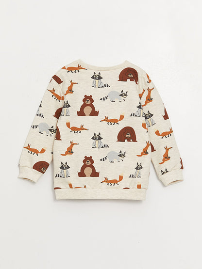 Crew Neck Long Sleeve Printed Baby Boy Sweatshirt Pack of 2