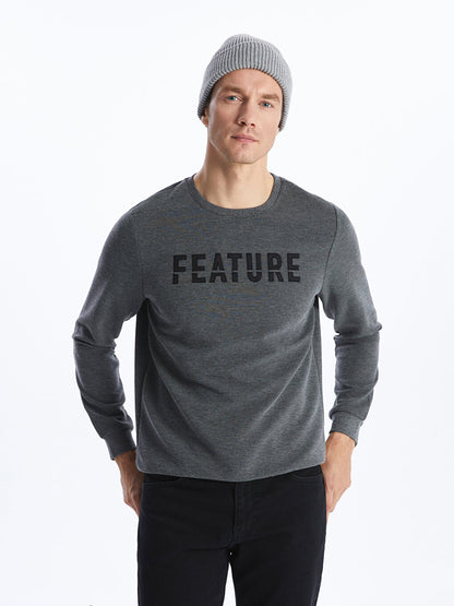 Crew Neck Long Sleeve Printed Men's Sweatshirt