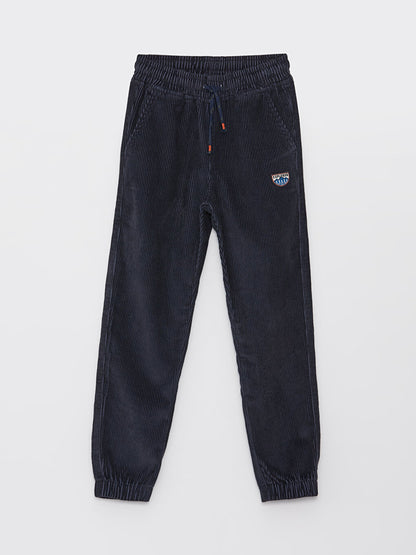 Elastic Waist Velvet Boy Jogger Pants