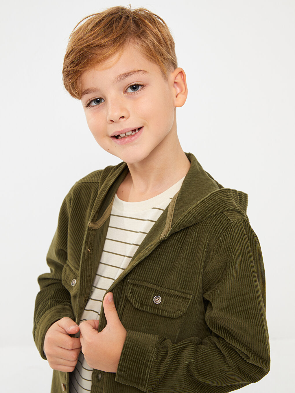 Hooded Basic Long Sleeve Boys' Shirt