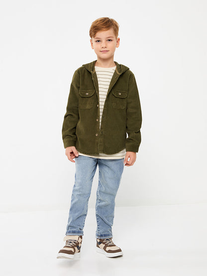 Hooded Basic Long Sleeve Boys' Shirt