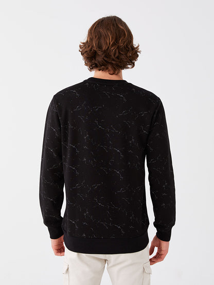 Crew Neck Long Sleeve Printed Men's Sweatshirt