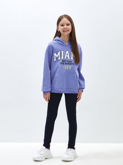 Printed Long Sleeve Girls' Hoodie