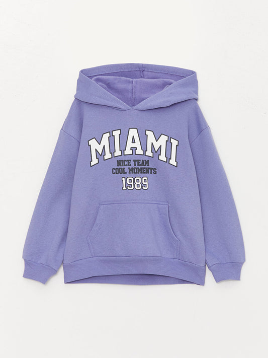 Printed Long Sleeve Girls' Hoodie