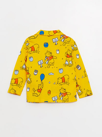 Polo Neck Long Sleeve Winnie the Pooh Printed Baby Boy Pajama Set