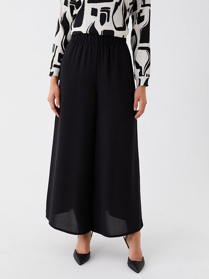 Women's Elastic Waist Straight Palazzo Trousers