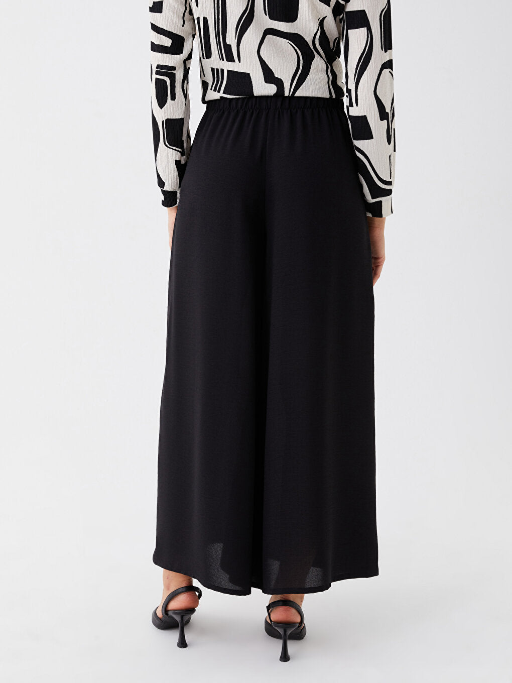 Women's Elastic Waist Straight Palazzo Trousers