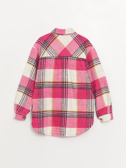 Plaid Long Sleeve Girls Shirt Jacket