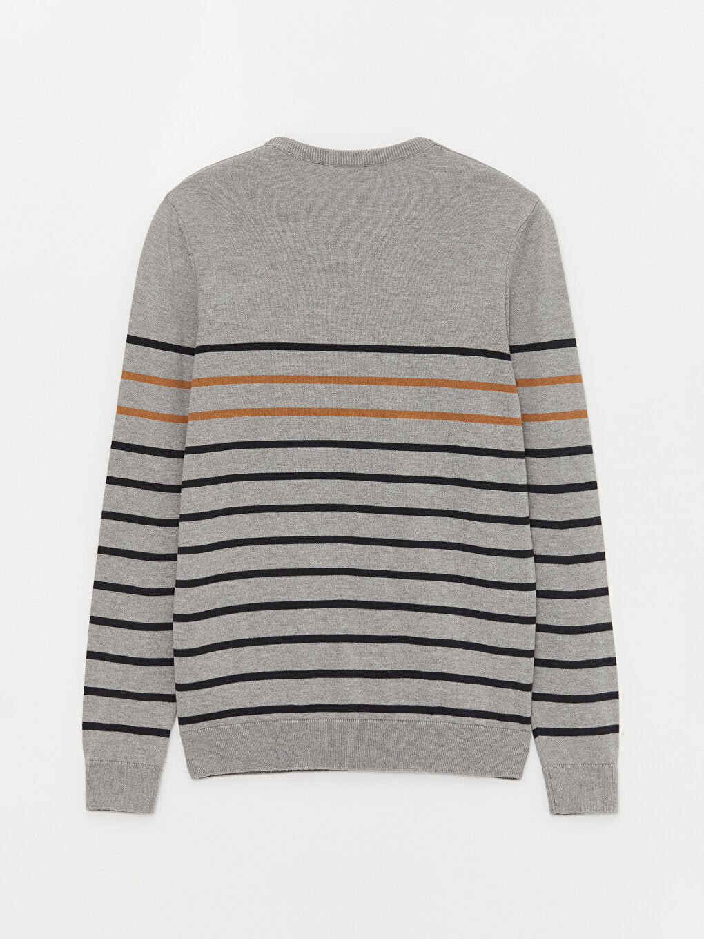 V-Neck Long Sleeve Striped Men's Knitwear Sweater