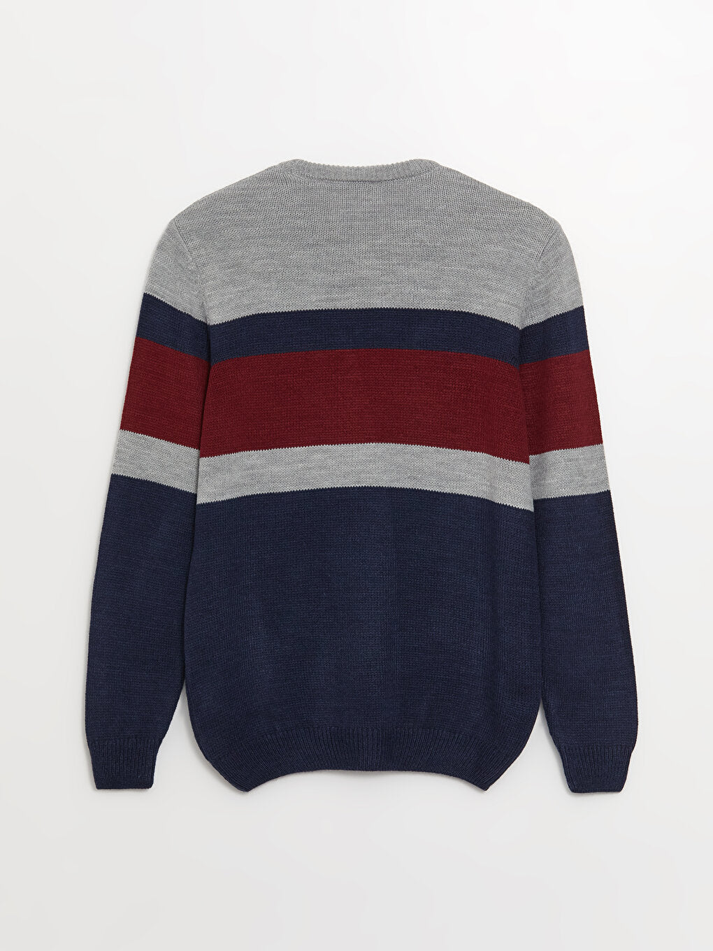 Crew Neck Long Sleeve Color Block Men's Knitwear Sweater