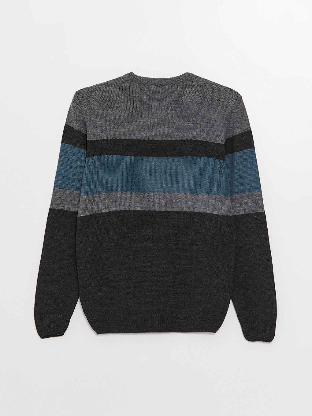 Crew Neck Long Sleeve Color Block Men's Knitwear Sweater