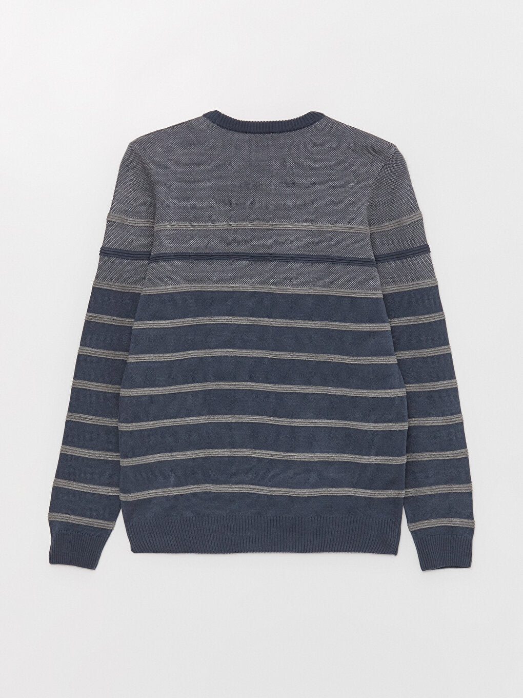 Crew Neck Long Sleeve Striped Men's Knitwear Sweater