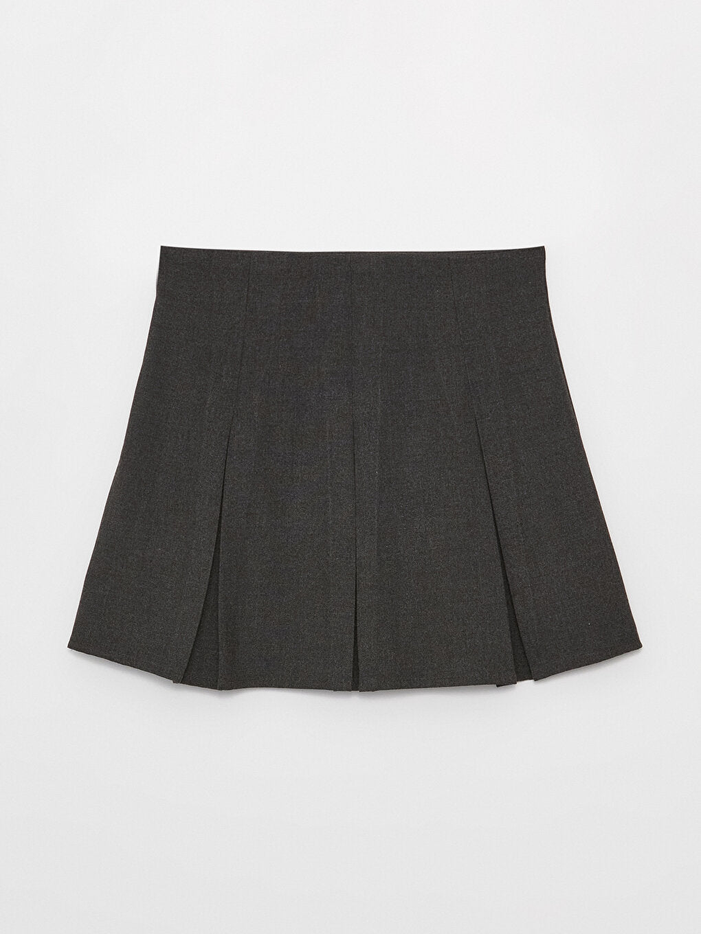 Plain Pleated Women's Skirt with Zipper Waist