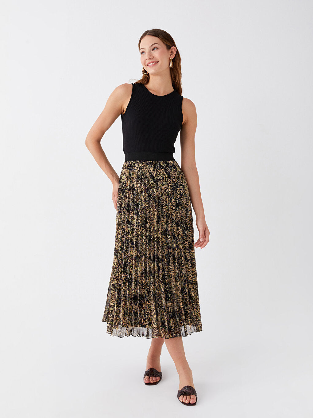 Patterned Women's Skirt with Elastic Waist