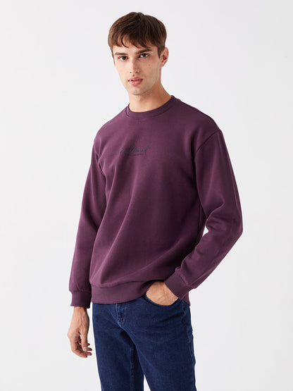 Crew Neck Long Sleeve Printed Men's Sweatshirt