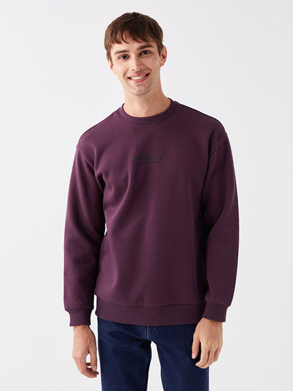 Crew Neck Long Sleeve Printed Men's Sweatshirt